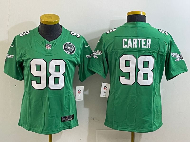 Youth Philadelphia Eagles 98 Carter Green three generations 2025 Nike Vapor Limited NFL Jersey style 4